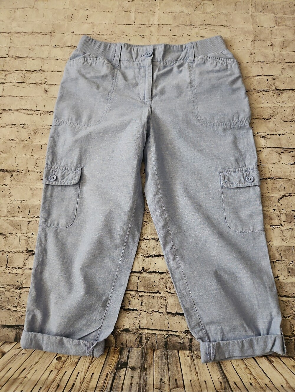 Talbots Blue Cotton Capri Pants 2p